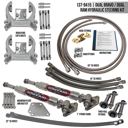 Mayfair Dual Bravo/Dual Ram AddOn Hydraulic Steering Kit Hardin Marine
