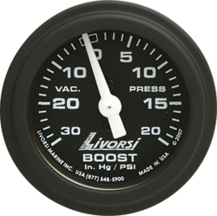 Hardin Marine Livorsi Vacuum/Boost Gauge Industrial Series 21/16"