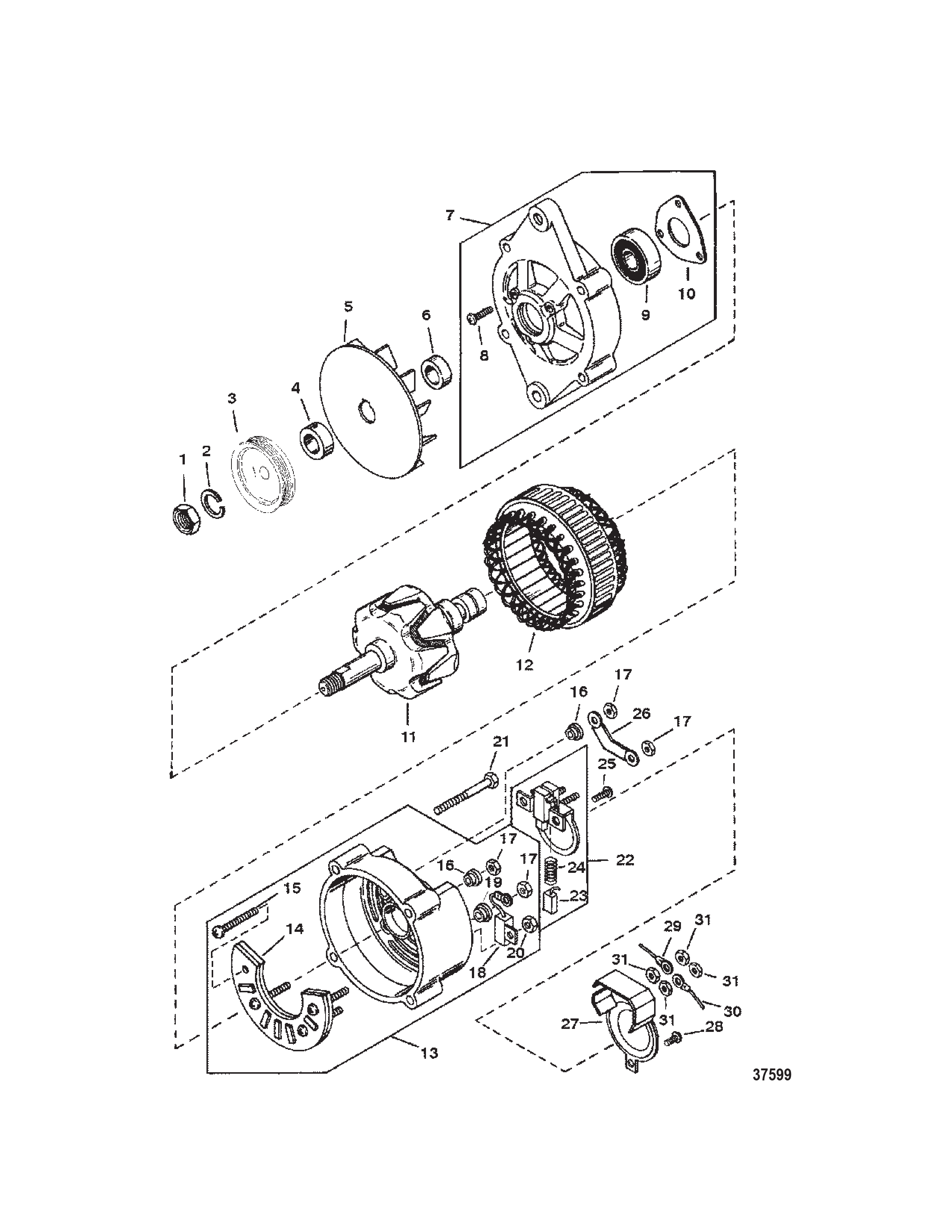 Hardin Marine - Alternator (Mando # AC155603) Hardin Marine - Alternator (Mando # AC155603)