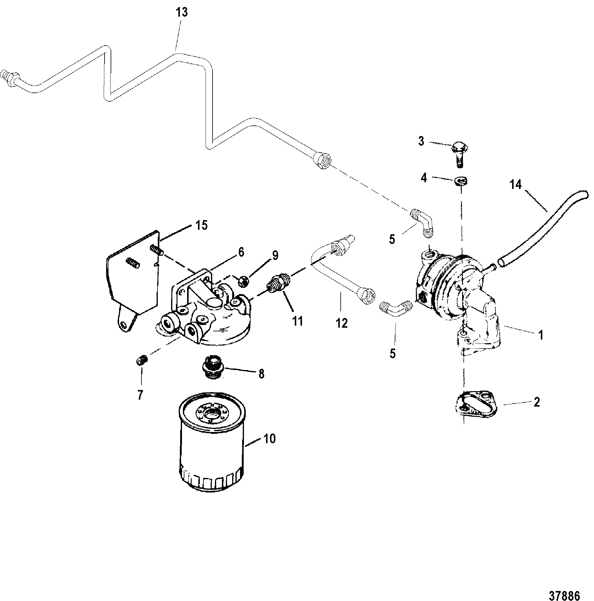 Hardin Marine - Fuel Pump And Filter (VST Fuel System ... 1994 5 7 volvo penta alternator wiring diagram 