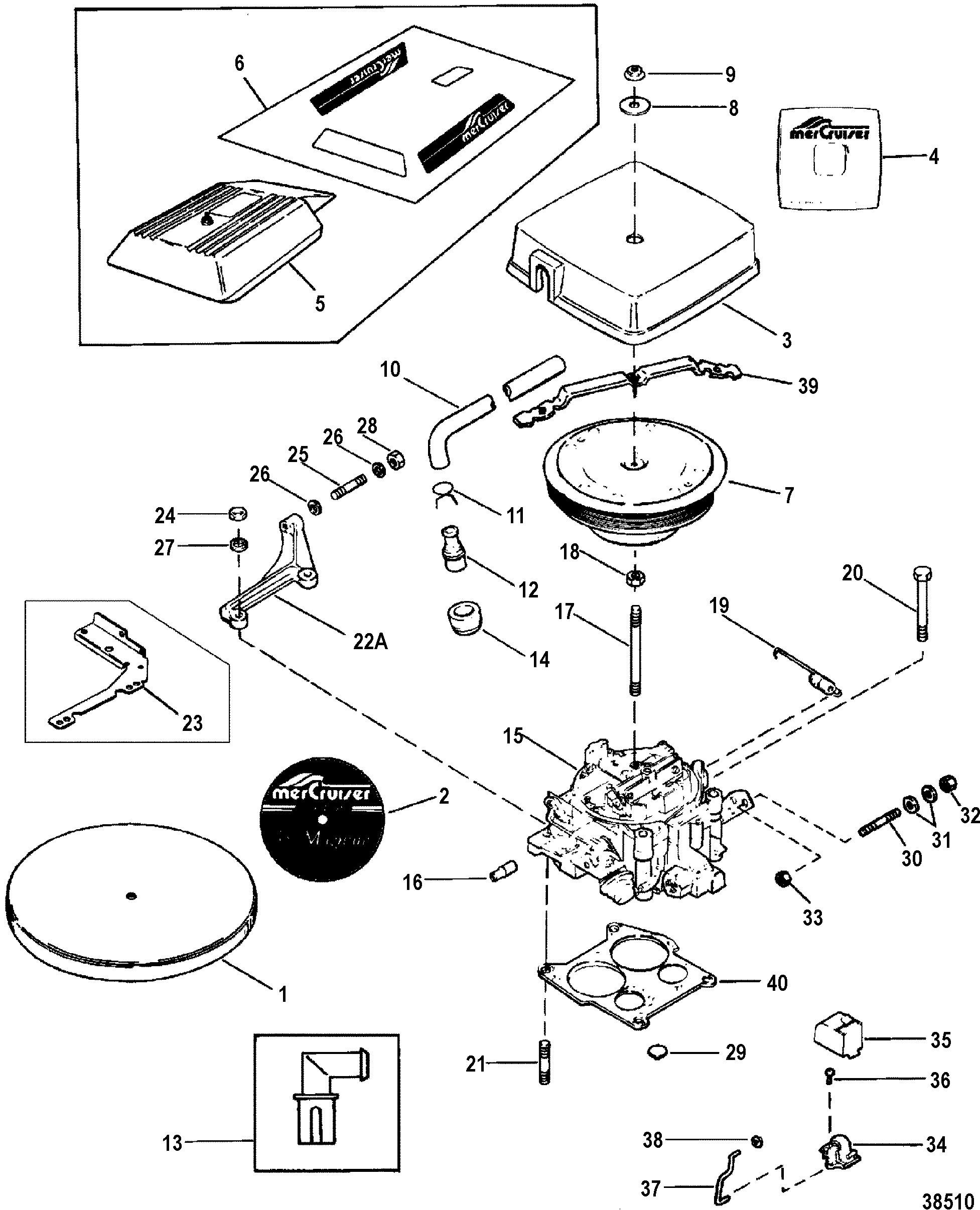 Hardin Marine CarburetorThrottle Linkage (Rochester 4 Bbl)