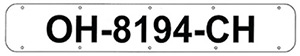 24" Boat Registration Plates, White"