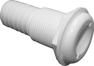 T-H Marine Straight Extra Long Thru-Hull Fitting For Hose, White