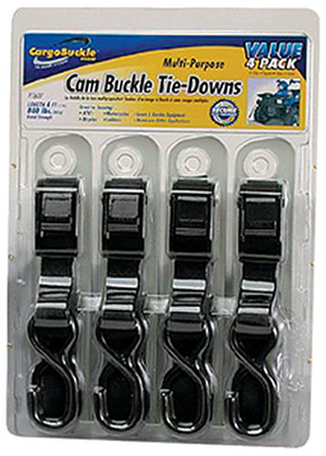 CargoBuckle Cam Buckle Tie-Down Value Pack 1" x 6' (4 Per Pack)"