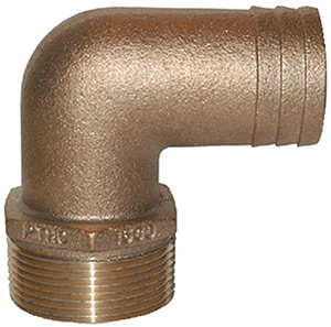 Groco PTHC Bronze Standard Flow 90 Degree Pipe-To-Hose Adapter With NPT Thread
