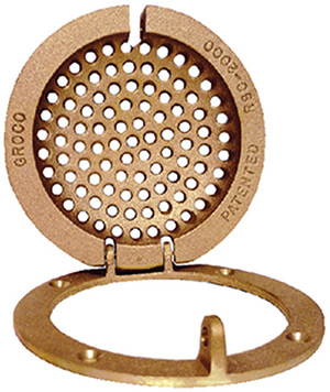 Groco RSC Bronze Round Hull Strainer With Access