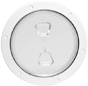 Deck Plate -Screw Out 6" White"