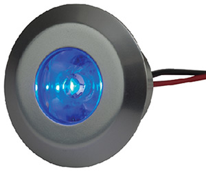 LED Snap-In Courtesy Light, Blue w/Aluminum Bezel
