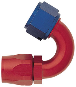 Red/Blue 150 Degree Non-Swivel Hose End