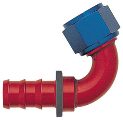 Blue/Red 120 Degree Push-On Hose End