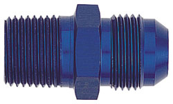 Blue Straight Degree Male AN Flare to NPT Pipe Adapter