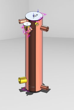 Vertical, size:4 x 24, 2178 sq in, copper tubes