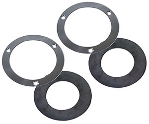 Polished Stainless Steel Transom Rings & Seals - 6" OD X 4-1/2" ID