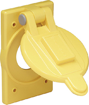 Marinco 7420cr Yellow Polycarbonate Weatherproof Cover Fits 15a, 20a & 30a Single Receptacles