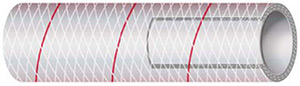 Clear Reinforced PVC Tubing, 1/2" x 50' w/Red Tracer"