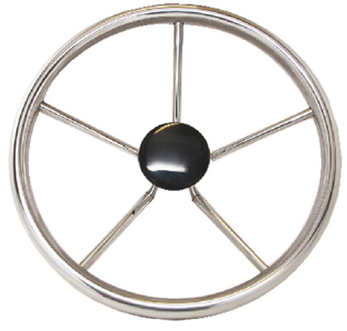 12" Stainless Steel 5 Spoke Steering Wheel"