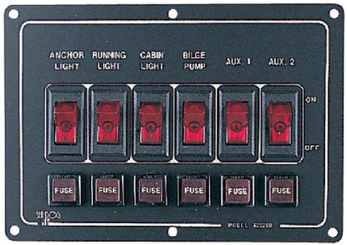6 Switch Illiminated Switch Panel, Horizontal