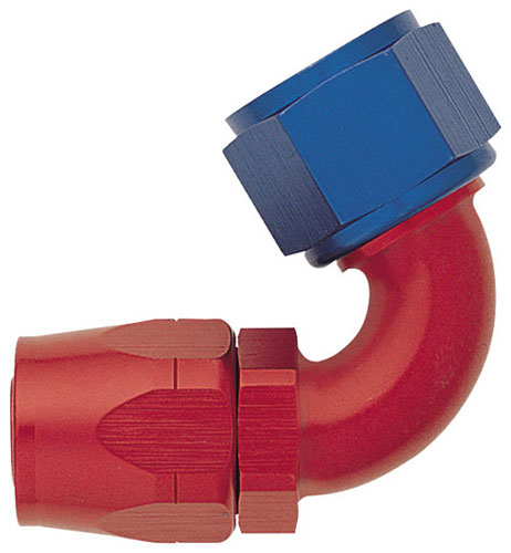 Red/Blue 120 Degree Non-Swivel Hose End
