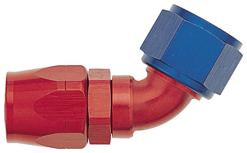 Red/Blue 60 Degree Double-Swivel AN Hose End