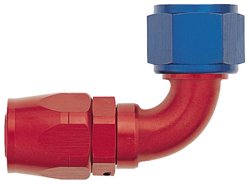 Red/Blue 90 Degree Double-Swivel AN Hose End