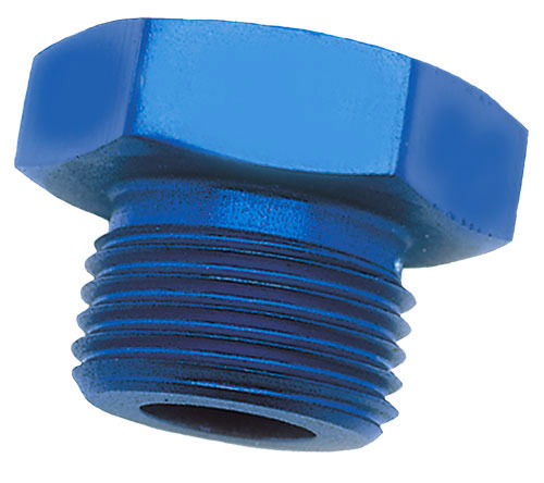 Blue Straight Thread AN Port Plug