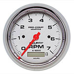 Autometer 3-3/8" 7000 RPM Pro-Comp Tachometer with Hourmeter