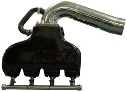 460 Ford Cast Aluminum Exhaust System with Standard Wet Offshore Tailpipes