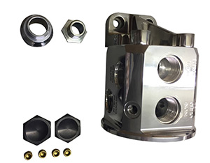 Polished Remote Bulkhead Mount Thermostatically Controlled Engine Oil Filter Mount