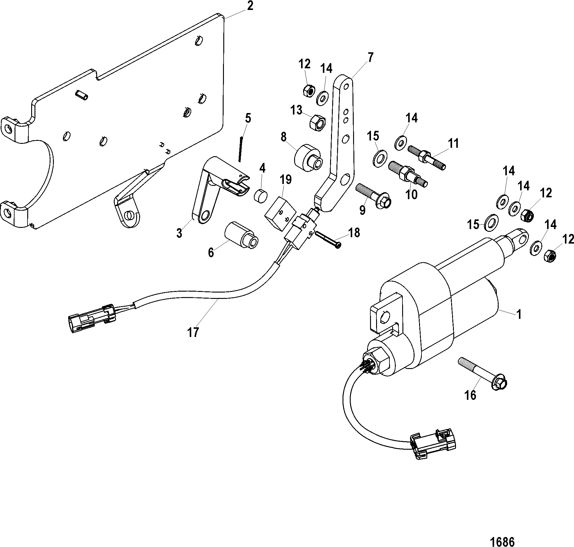 Hardin Marine - Shift Bracket (Digital Throttle and Shift) Hardin Marine - Shift Bracket (Digital Throttle and Shift)