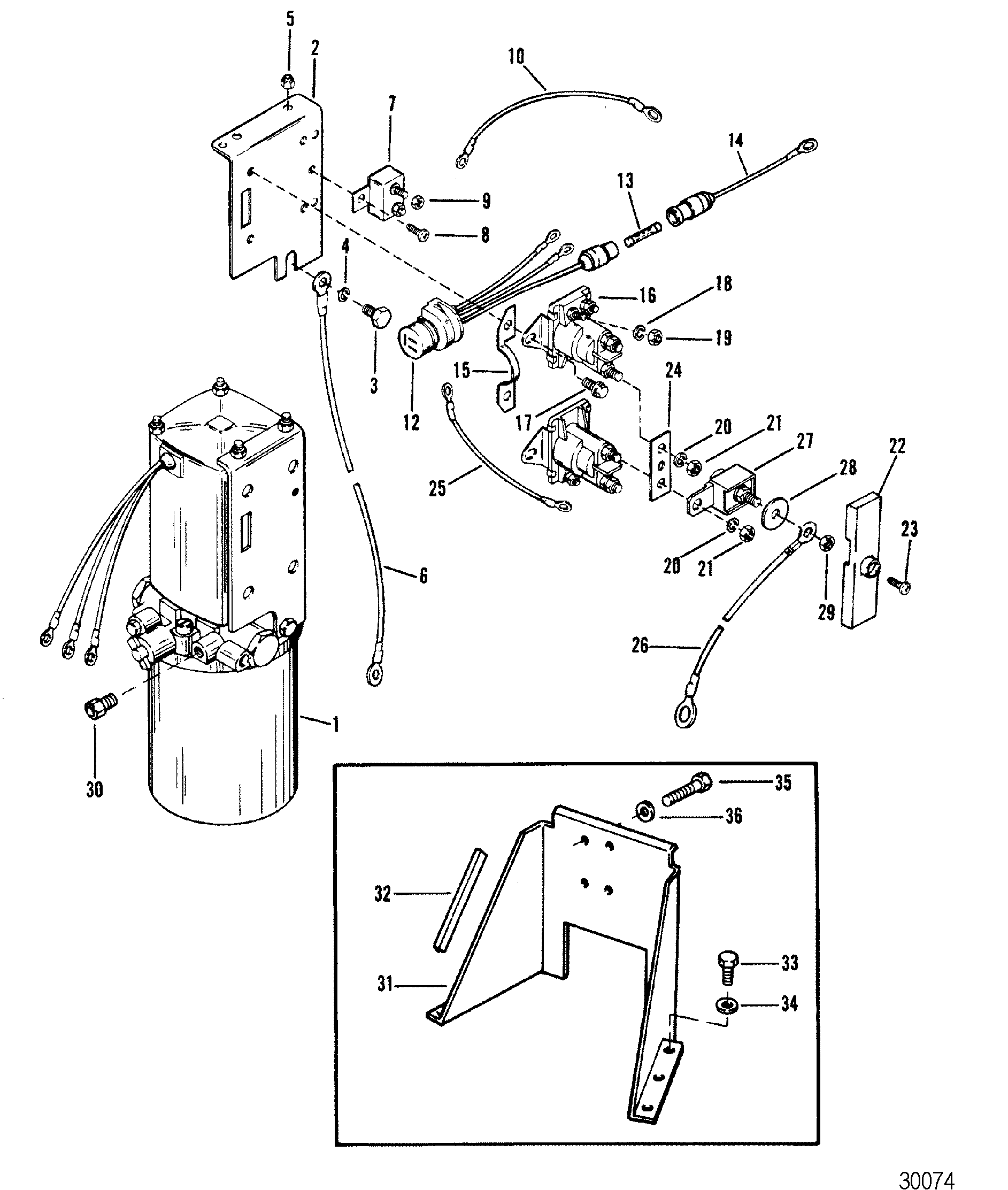 Hardin Marine Hydraulic Pump And Bracket Oildyne Pump Metal Reservoir Volvo Penta Trim Wiring Diagram Oildyne Trim Pump Wiring Diagram