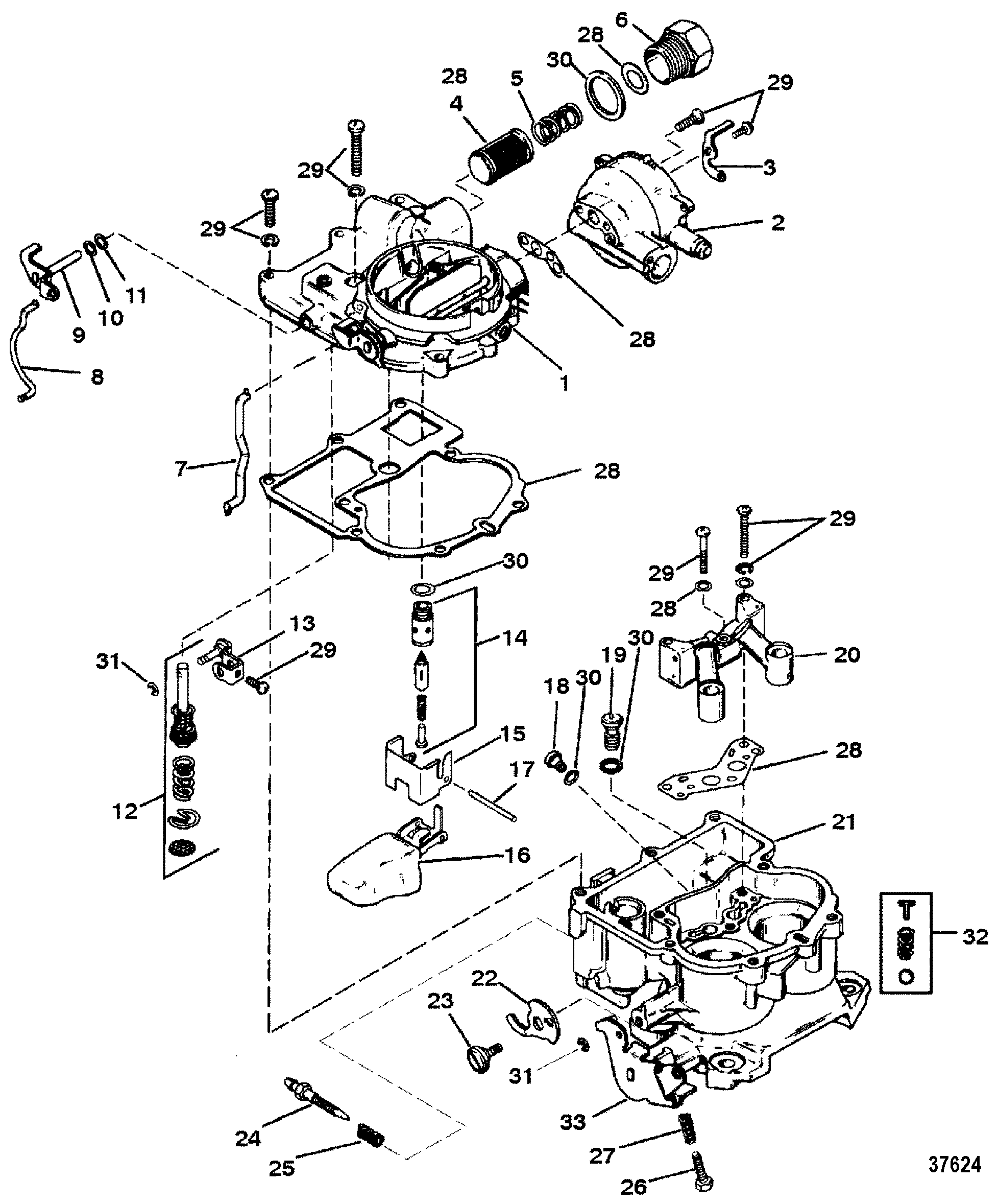 Hardin Marine - Carburetor (Mercarb - 2 Barrel) mercruiser 5 7l efi diagram 