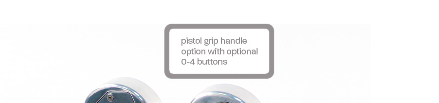 Hardin Marine Offshore Controls have a pistol grip handle option with optional 0-4 buttons