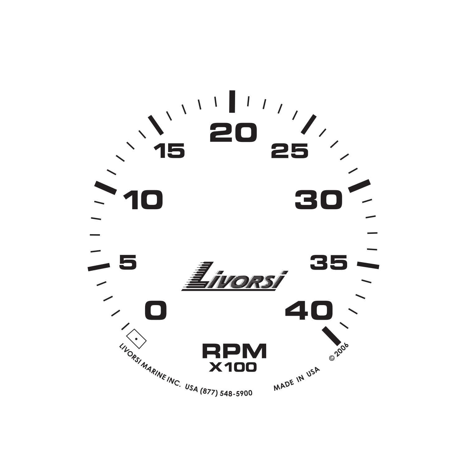 Hardin Marine - Livorsi Diesel Tachometer Gauge Mega, Race and SAE