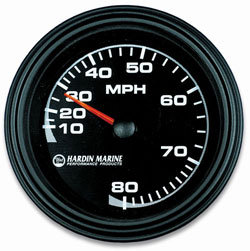 3-3/8" White, Black or Stainless 80 MPH Speedometer Head Only