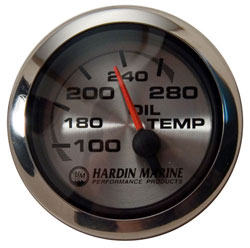 2" Water Temperature Gauge, 240 Deg. - White, Black or Stainless