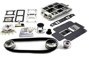 Small Block Chevy Chevy Lrg Port Polished 6 Rib Accessory Kit (8-71 Front Offset)