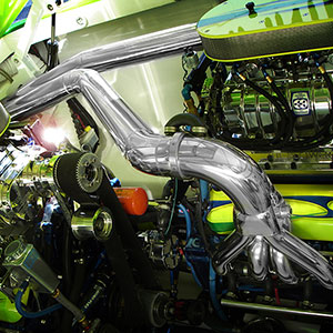 CMI Big Block Chevy E-Top Polished Exhaust System - Taller - SS Distribution Tube