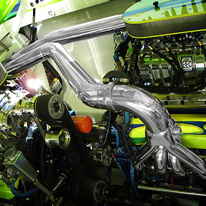 CMI Big Block Chevy E-Top Platinum Exhaust System - Taller - SS Distribution Tube