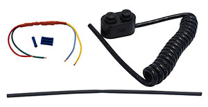Black Plastic Steering Wheel Mounted Trim Switch Kit with Curly Cord and Diode Kit