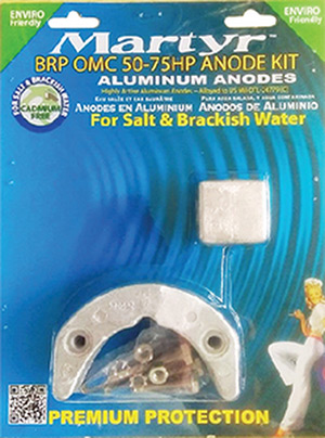 Martyr BRP OMC Johnson/Evinrude 50-75 HP Anode Kit, Magnesium