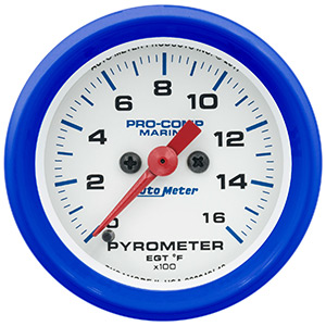 0-1600 Degree Electric Pyrometer Gauge 2-1/16" - Custom Colored Rims