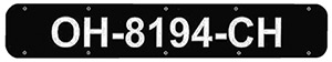 24" Boat Registration Plates, Black"