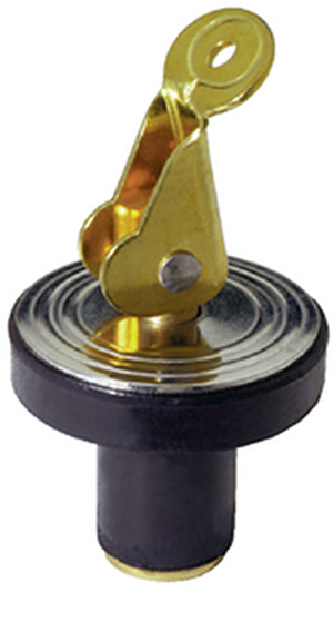 Attwood Livewell/Bailer Drain Plug, Brass Snap-Handle