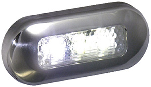 T-H Marine LED Oblong Courtesy Light With Stainless Steel Bezel