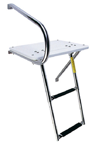 Garelick EEz-In Transom Platform With 2 Step Telescoping Ladder For Boats With Outboard Motors