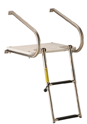 Garelick EEz-In Swim Platform With 2 Step Telescoping Ladder For Boats With I/O Motors