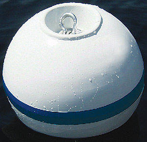 Taylor Sur-Moor Shackle Buoy - White With Blue Reflective Striping