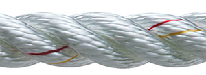 3 Strand Nylon Dockline, 5/8 x 50 White