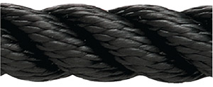 3 Strand Nylon Dockline, 3/8 x 20 Black