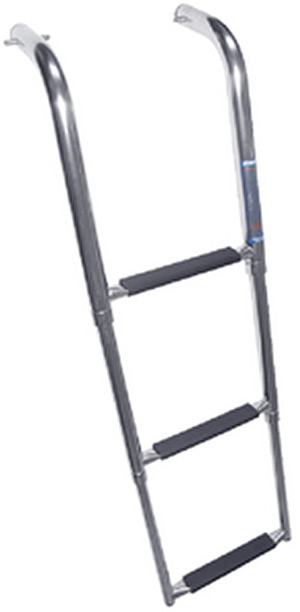 3-Step Stainless Steel Boat Ladder With Fiberglass Platform - Telescoping Swim Ladder